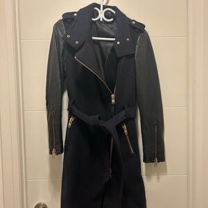 Mackage Black Trench Coat with Gold Details